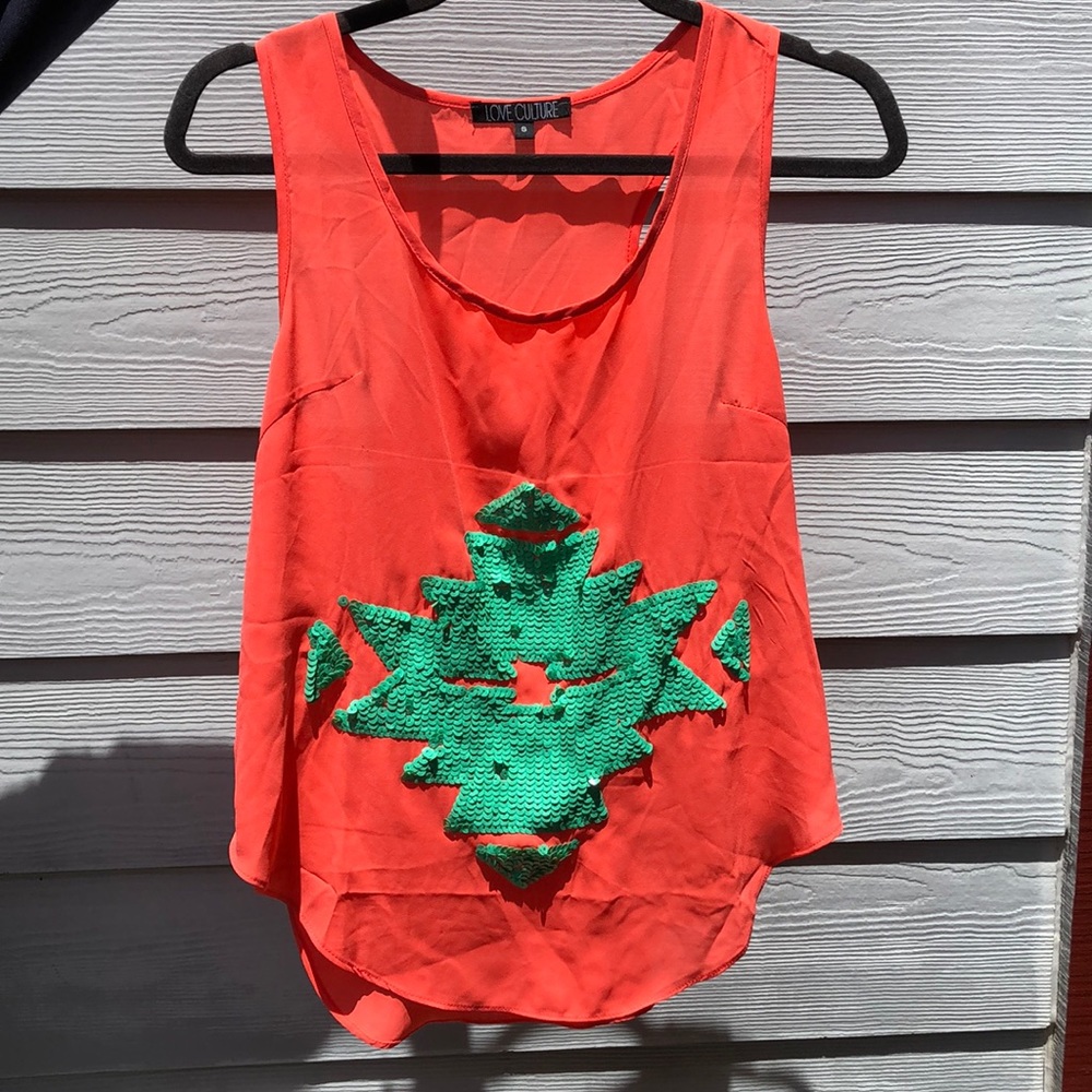 Salmon Tribal tank top